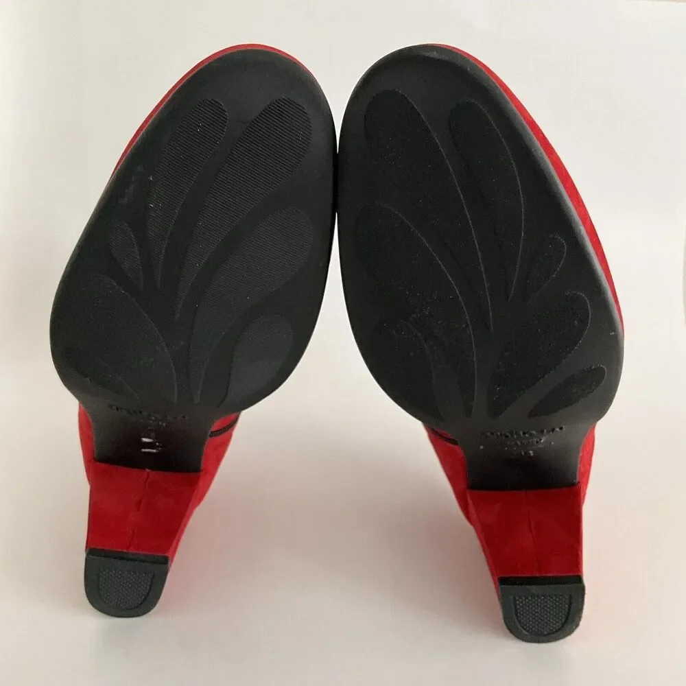 Arche LN  Suede Ankle Comfort Boots Red 42